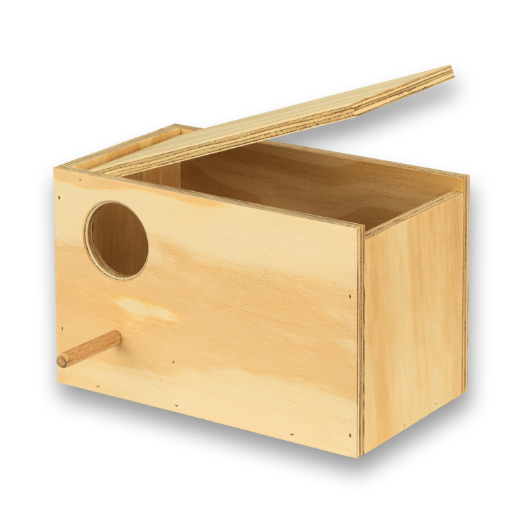 Nido de madera horizontal para Periquitos Ingleses