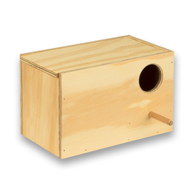 Nido de madera horizontal para Periquitos Ingleses