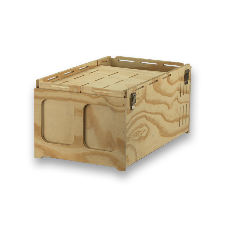 Transportín de madera Pluma con 2 departamentos para pájaros medios