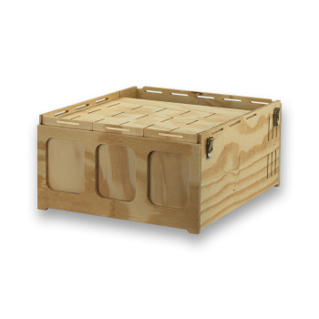Transportín de madera Pluma con 3 departamentos para pájaros medios