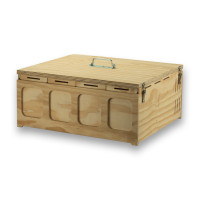 Transportín de madera Pluma con 5 departamentos para pájaros medios