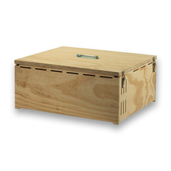 Transportín de madera Pluma con 4 departamentos para pájaros medios