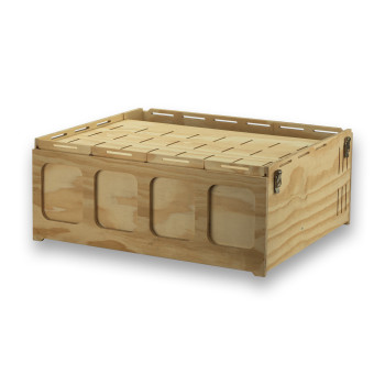 Módulo para Transportín de madera Pluma con 4 departamentos para pájaros medios