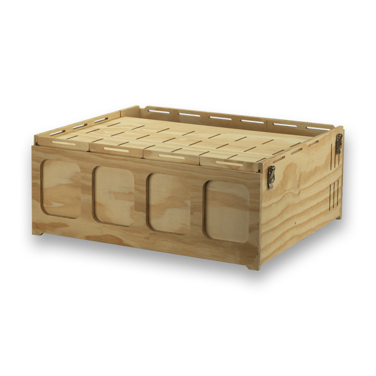 Módulo para Transportín de madera Pluma con 4 departamentos para pájaros medios