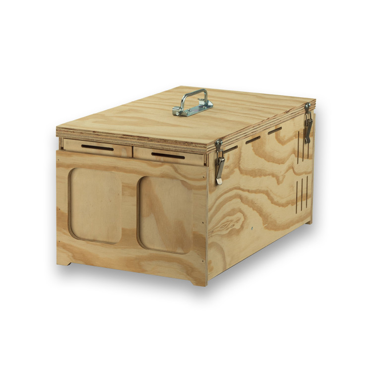 Tapa para Transportín de madera Pluma con 2 departamentos para pájaros medios