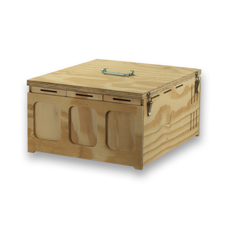 Tapa para Transportín de madera Pluma con 3 departamentos para pájaros medios