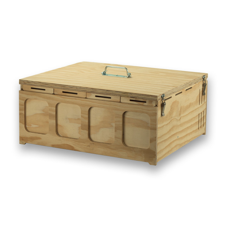 Tapa para Transportín de madera Pluma con 4 departamentos para pájaros medios