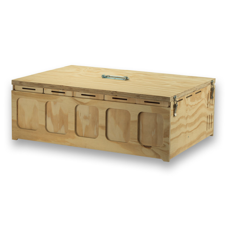 Tapa para Transportín de madera Pluma con 5 departamentos para pájaros medios