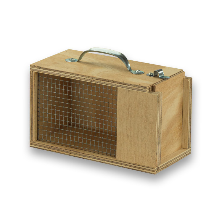 Transportín de madera individual para pájaros pequeños