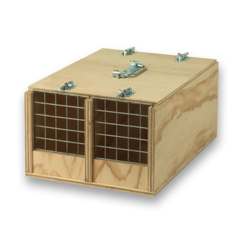 Transportín de madera Avi con 2 departamentos para pájaros medios