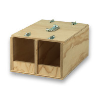 Transportín de madera Avi con 2 departamentos para pájaros medios