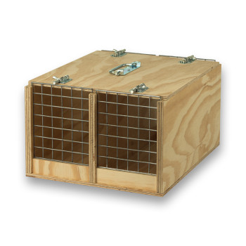 Transportín de madera Avi con 2 departamentos para pájaros grandes