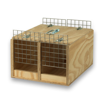 Transportín de madera Avi con 2 departamentos para pájaros grandes