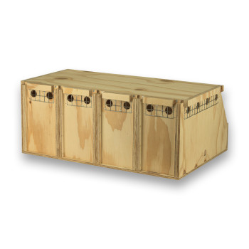 Transportín de madera Air Export con 4 departamentos para Loros