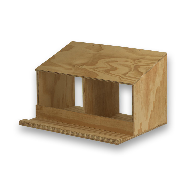 Ponedero de madera Simple con 2 departamentos para Gallinas
