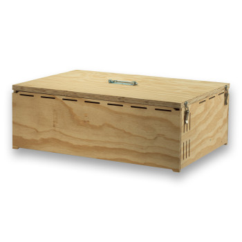 Transportín de madera Pluma con 5 departamentos para pájaros medios