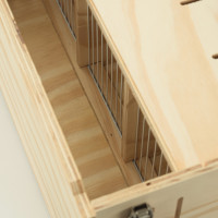 Transportín de madera Pluma con 5 departamentos para pájaros medios