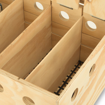 Transportín de madera Prestige con 4 departamentos para Palomas