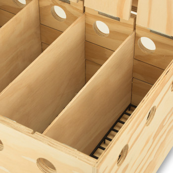 Transportín de madera Prestige con 6 departamentos para Palomas