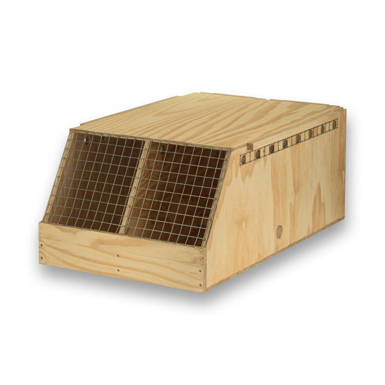 Transportín de madera Air Export con 2 departamentos para Guacamayos