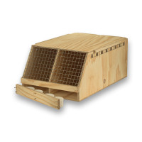 Transportín de madera Air Export con 2 departamentos para Guacamayos