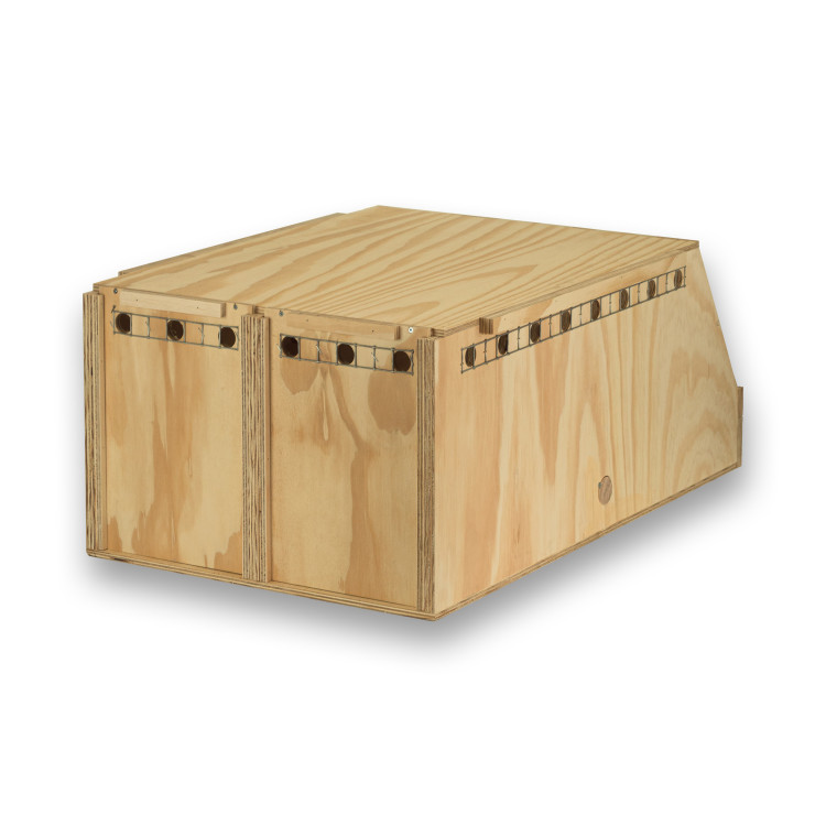 Transportín de madera Air Export con 2 departamentos para Guacamayos