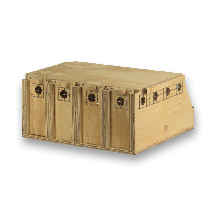 Transportín de madera Air Export con 4 departamentos para Ring Necks