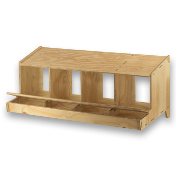 Ponedero de madera Classic con 4 departamentos para Gallinas