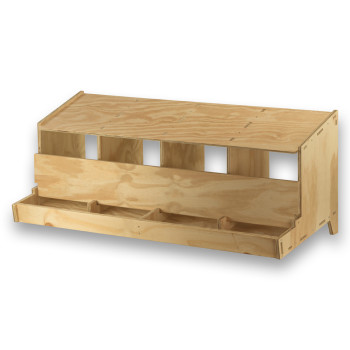 Ponedero de madera Classic con 4 departamentos para Gallinas