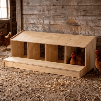 Ponedero de madera Classic con 4 departamentos para Gallinas