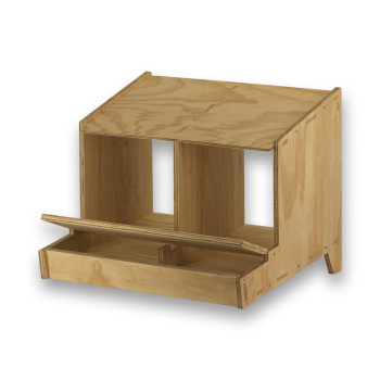 Ponedero de madera Classic con 2 departamentos para Gallinas